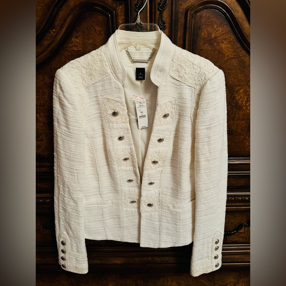 White House Black Market Military Lace Jacket Size 8. New with tags. - Picture 2 of 3